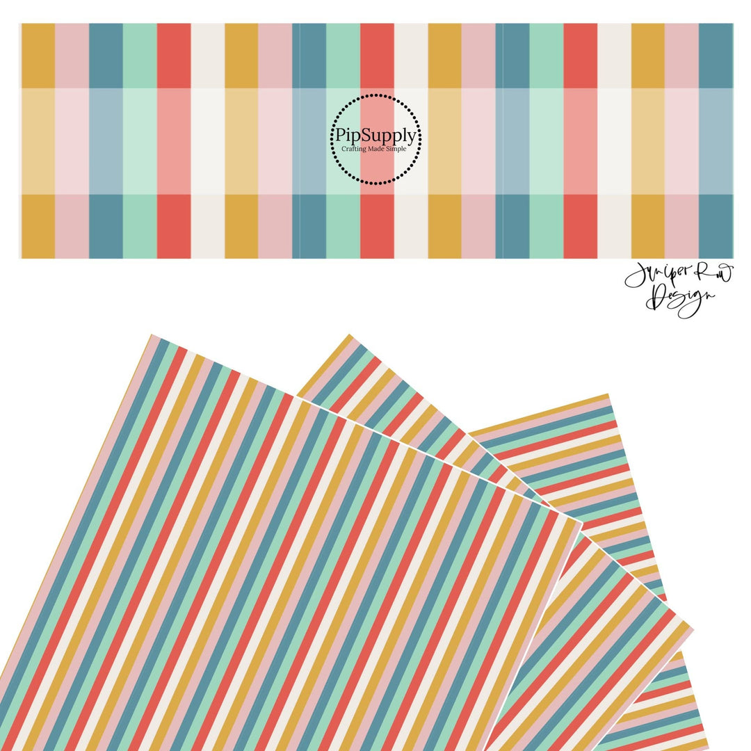 Back To School Multi Stripes Faux Leather Sheets