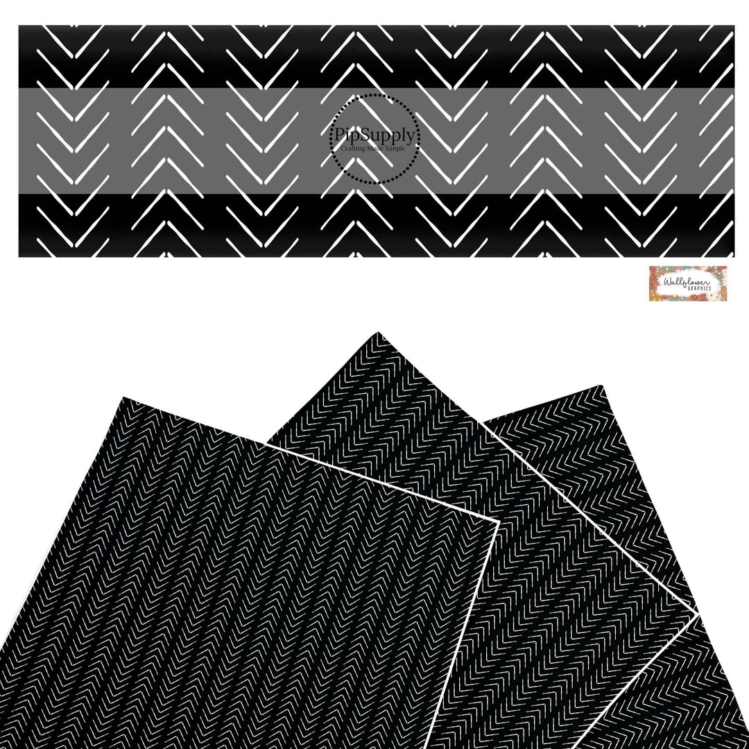 Black White Chevron Faux Leather Sheets