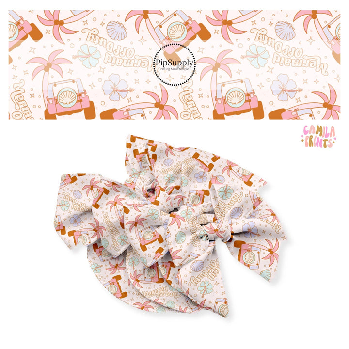 Beach Bound Mermaid Off Duty Hair Bow Strips