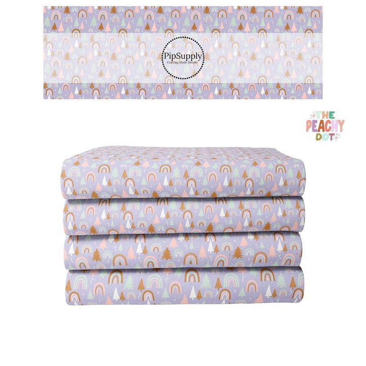 Christmas Fabric By The Yard | Frosted Forest Lavender | Frosted Forest Lights