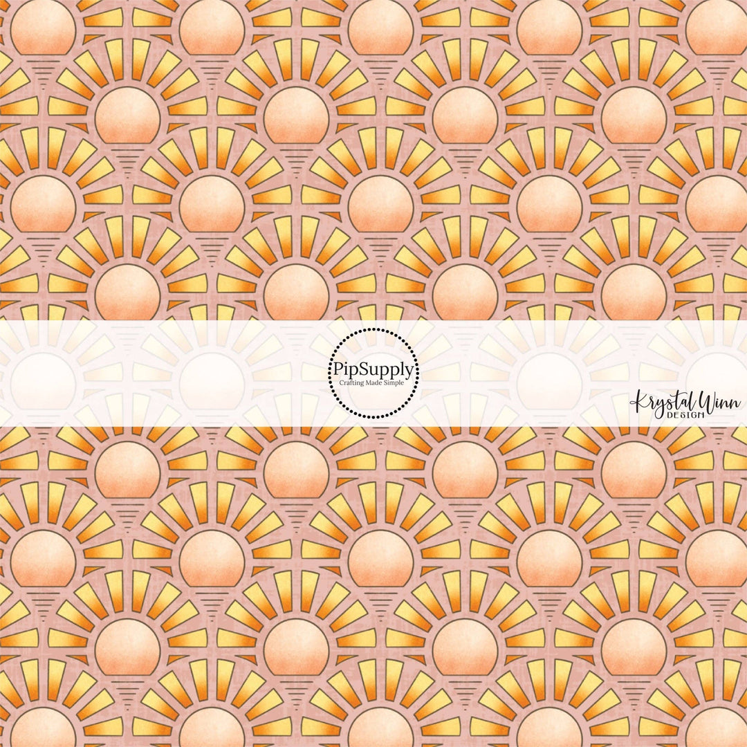 Boho Blush Sunsets Fabric By The Yard