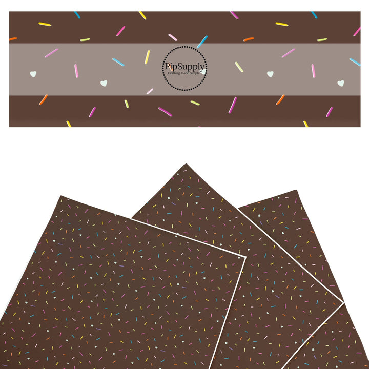 Chocolate Sprinkles Faux Leather Sheets