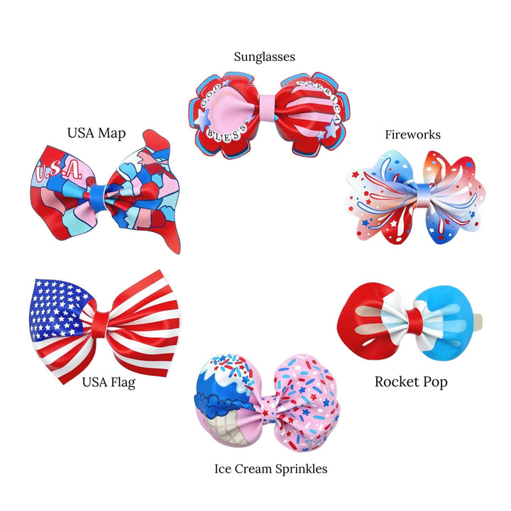 Patriotic Celebration Faux Leather DIY Hair Bows & Craft Cutouts