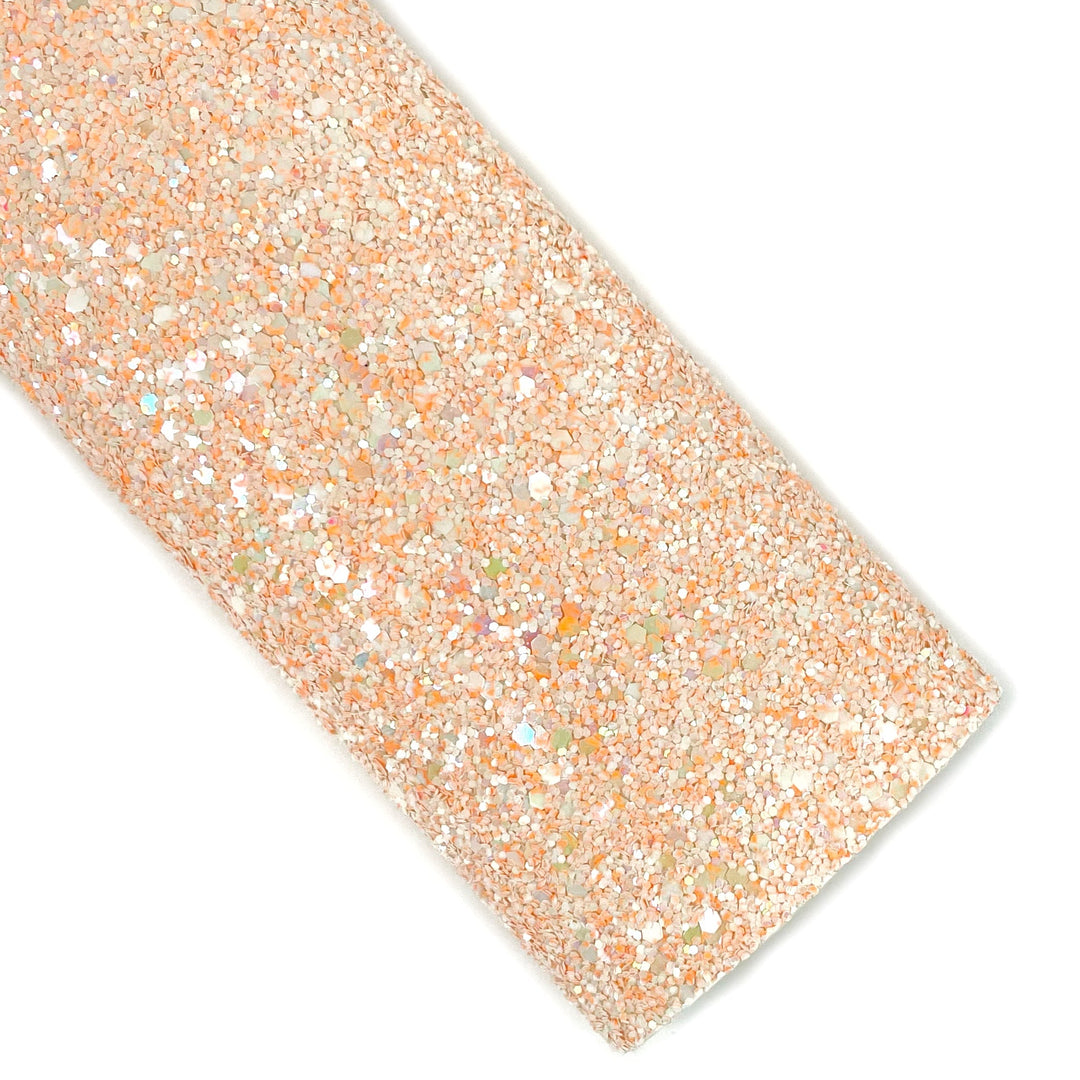 Orange Marble Iridescent Glitter Faux Leather Sheets