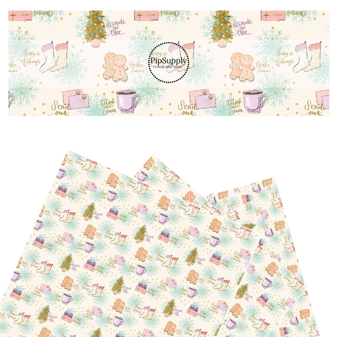 Christmas is Coming Faux Leather Sheet