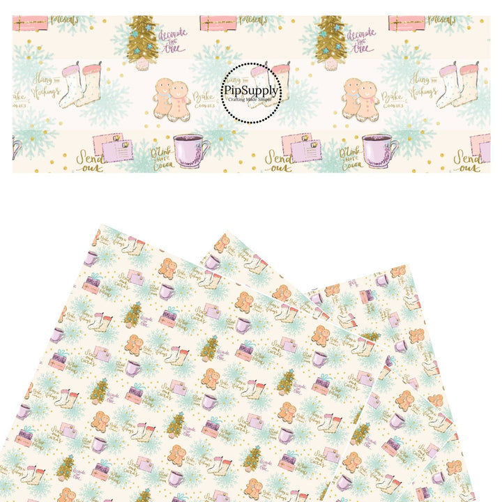 Christmas is Coming Faux Leather Sheet