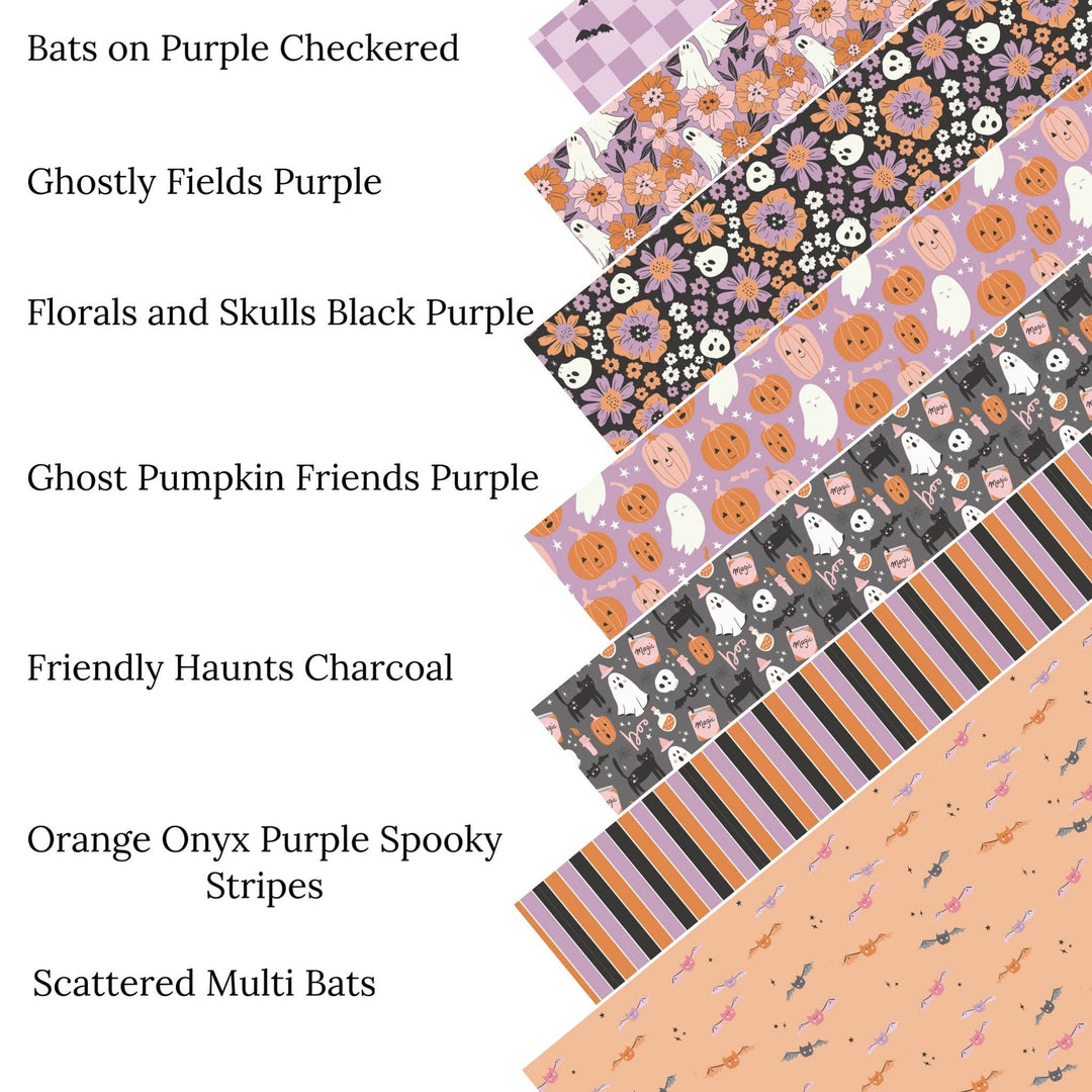 Bats on Purple Checkered Faux Leather Sheets