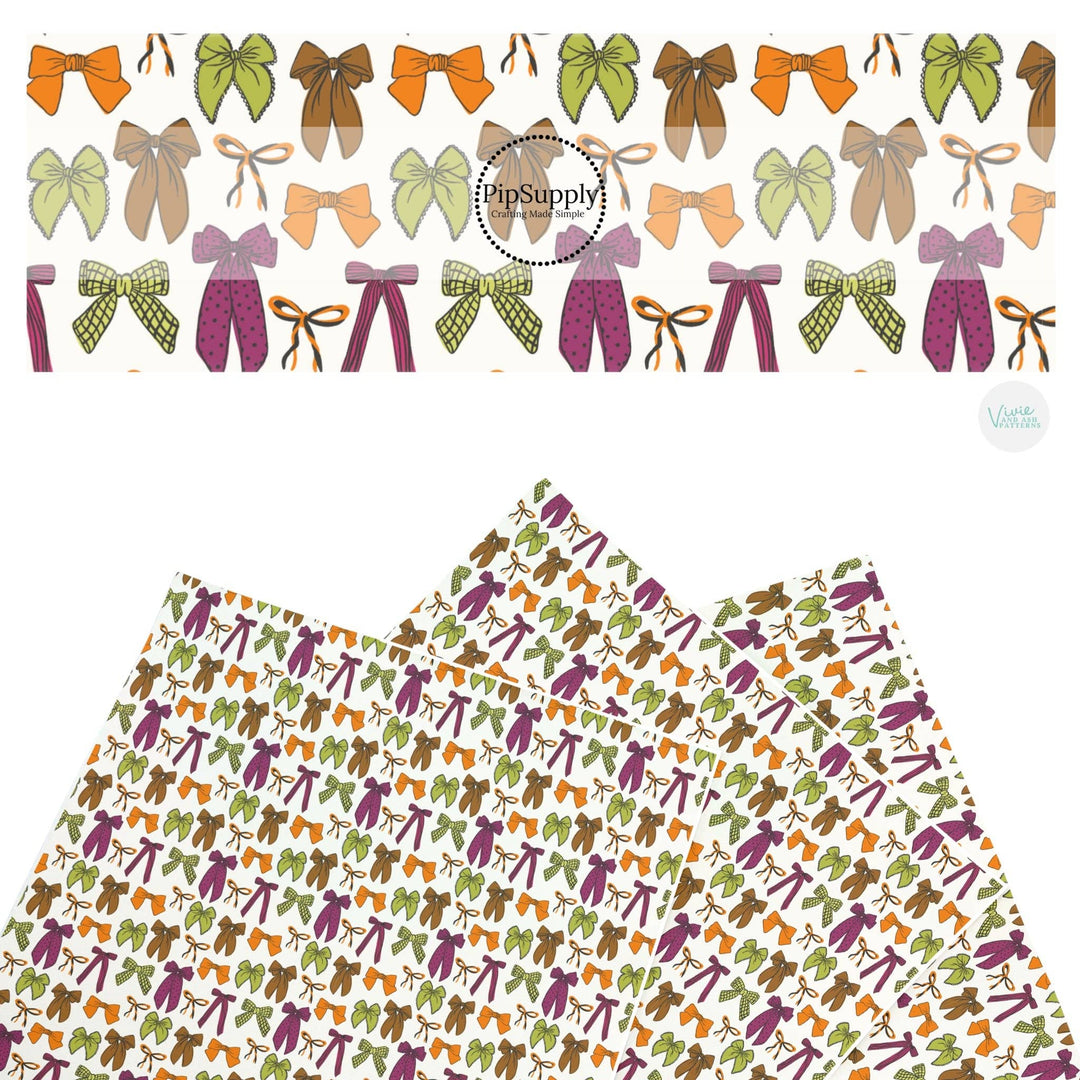 Autumn Multi Ribbons Faux Leather Sheets