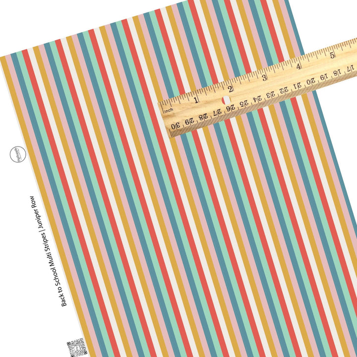 Back To School Multi Stripes Faux Leather Sheets