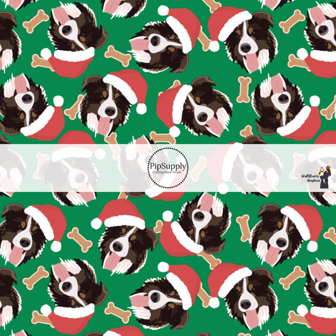 Christmas Australian Shepard Fabric By The Yard