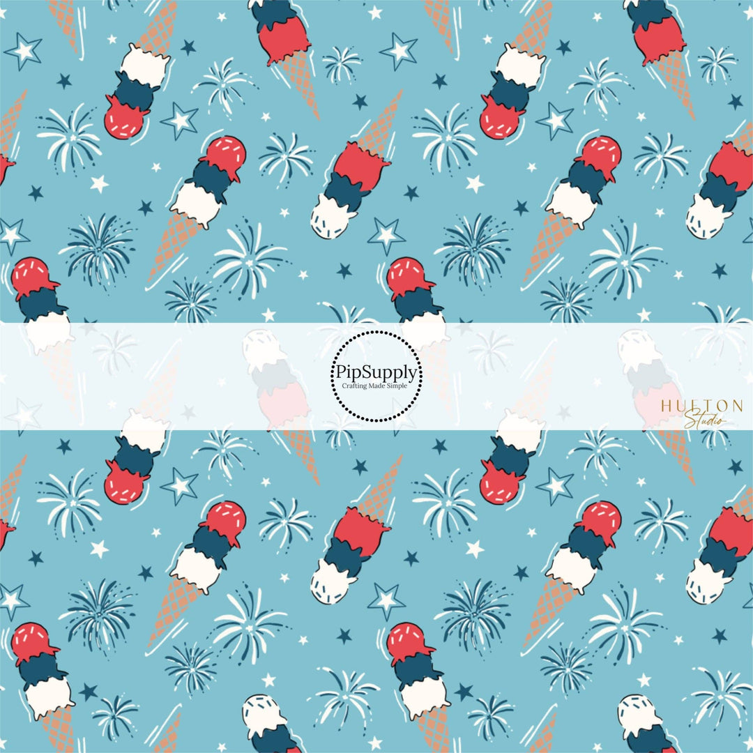 Celebration Ice Cream Hair Bow Strips