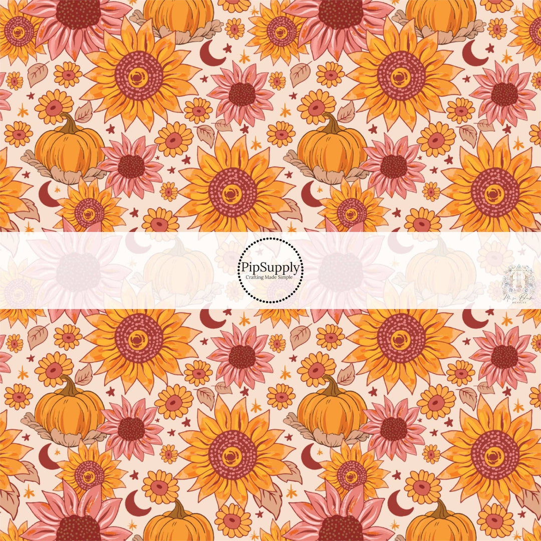 Celestial Sunflower Patch Fabric By The Yard