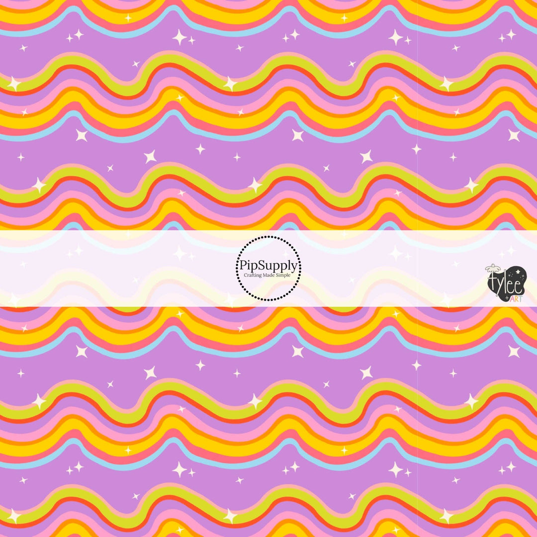 BTS Waves Purple Fabric By The Yard