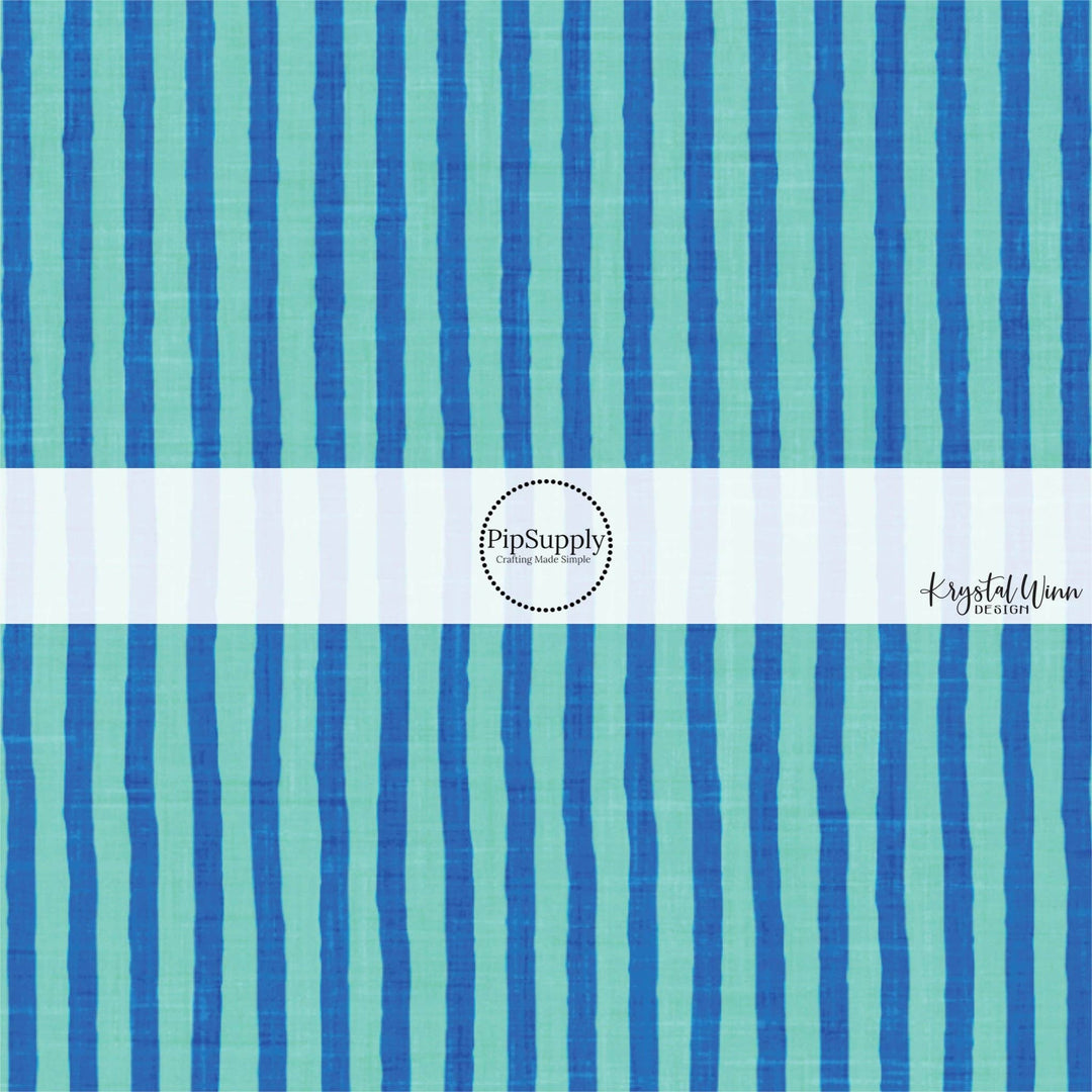 Blue Tiki Stripes Fabric By The Yard