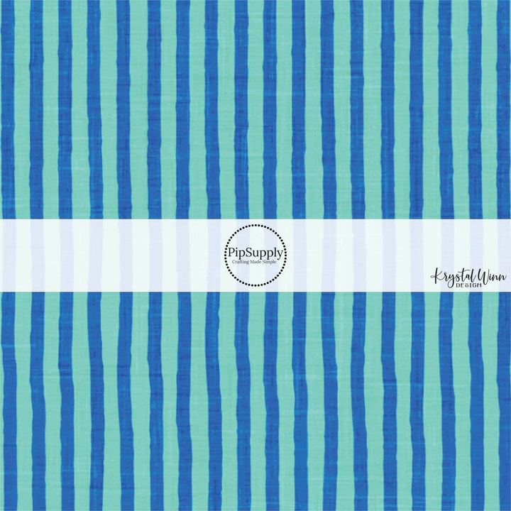Blue Tiki Stripes Fabric By The Yard