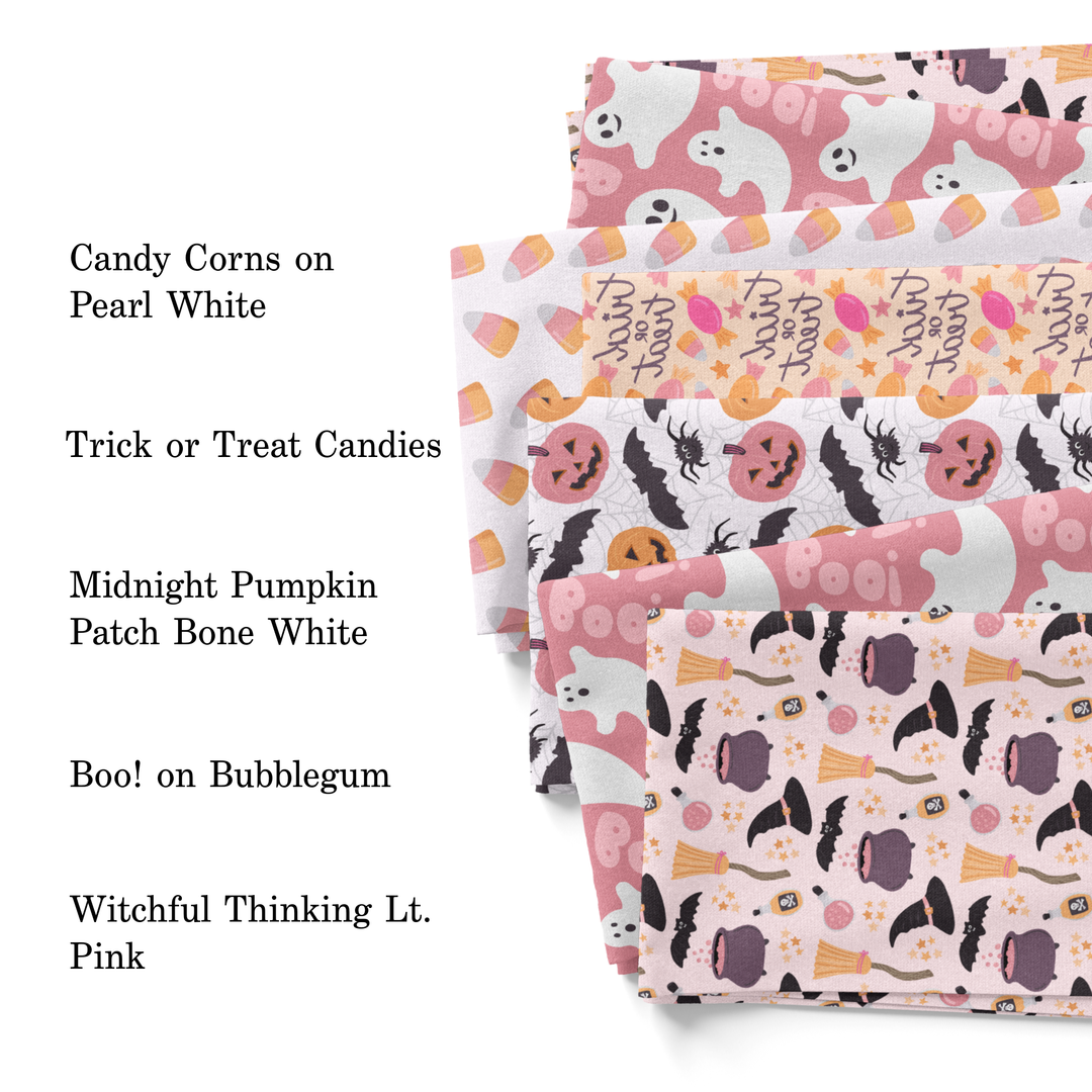 BOO on Bubblegum Fabric By The Yard