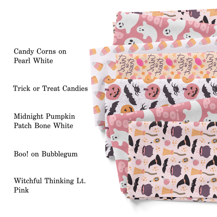 BOO on Bubblegum Fabric By The Yard