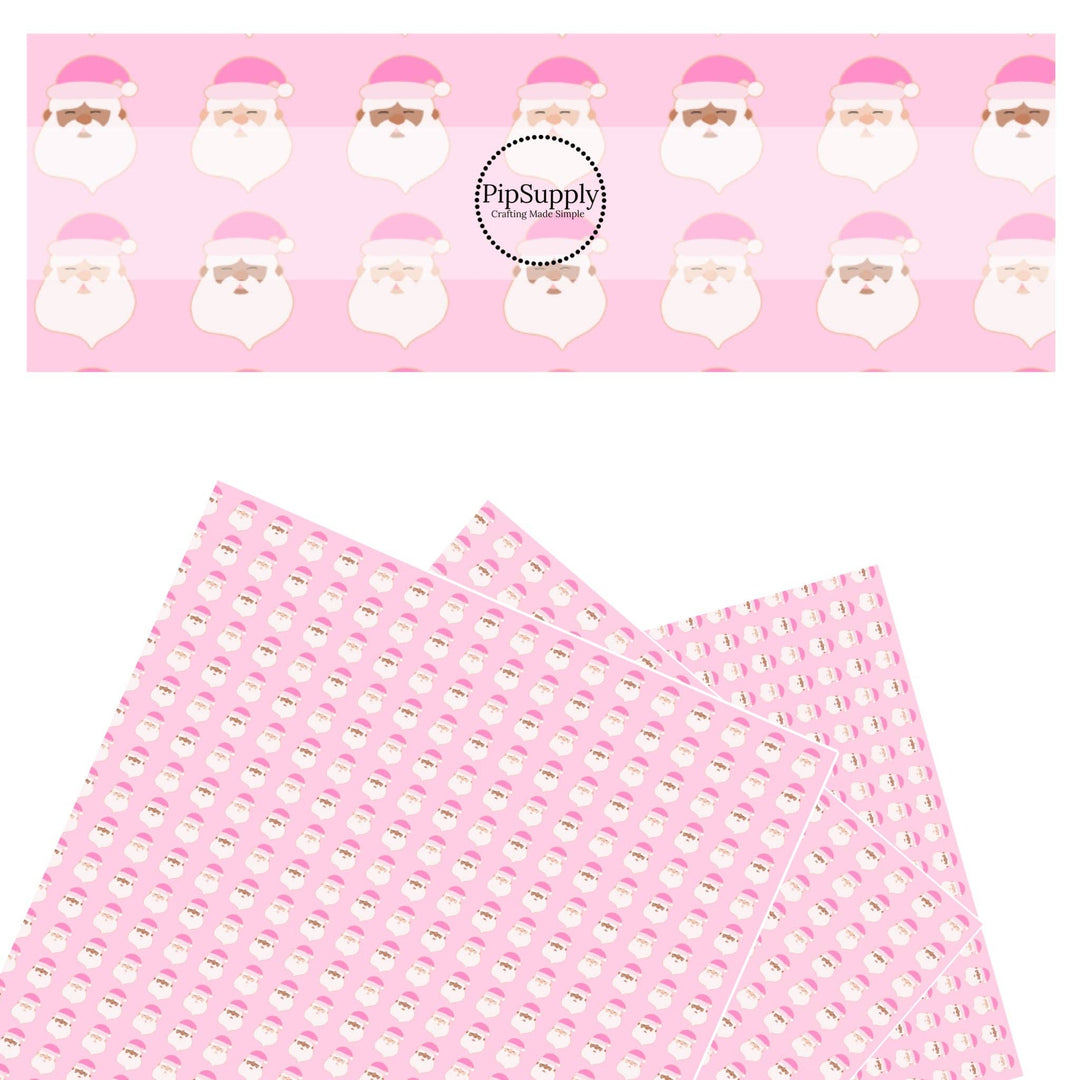 Bubble Pink Santas Faux Leather Sheets