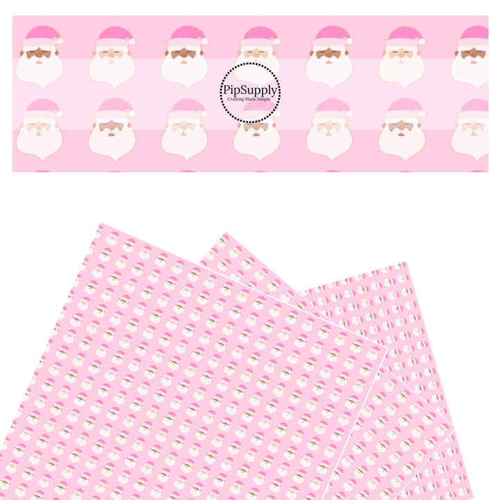 Bubble Pink Santas Faux Leather Sheets