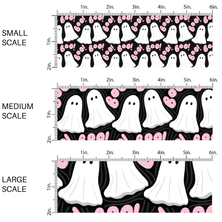 BOO on Black Fabric By The Yard