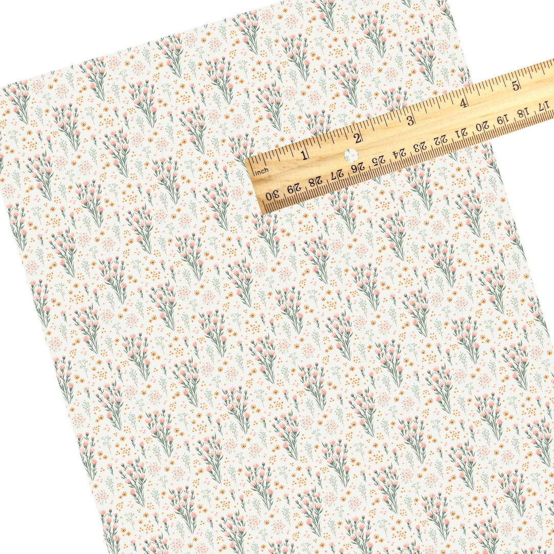 Blush Wildflowers Faux Leather Sheets
