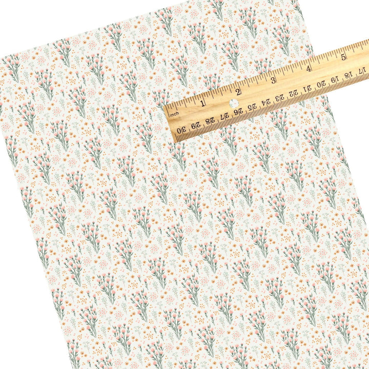 Blush Wildflowers Faux Leather Sheets