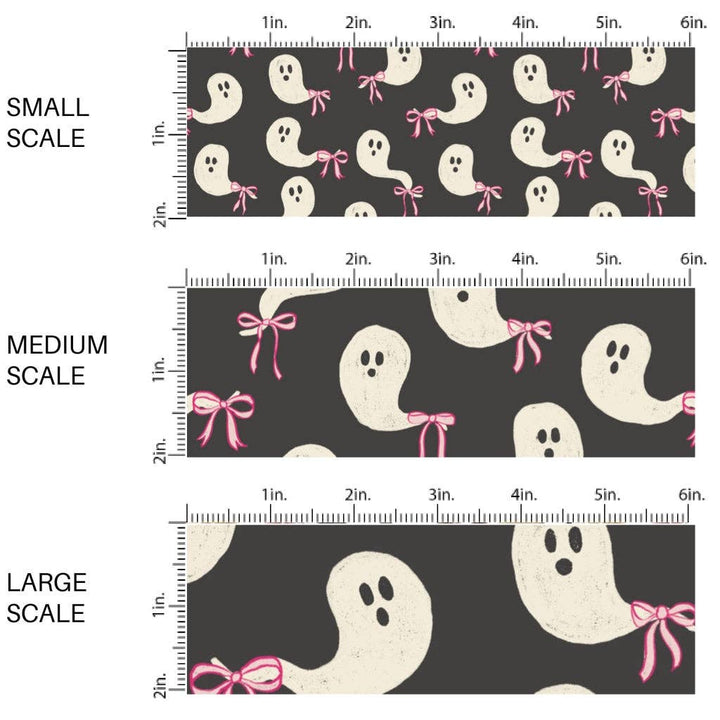 Charcoal Bow Tail Ghosts Fabric By The Yard