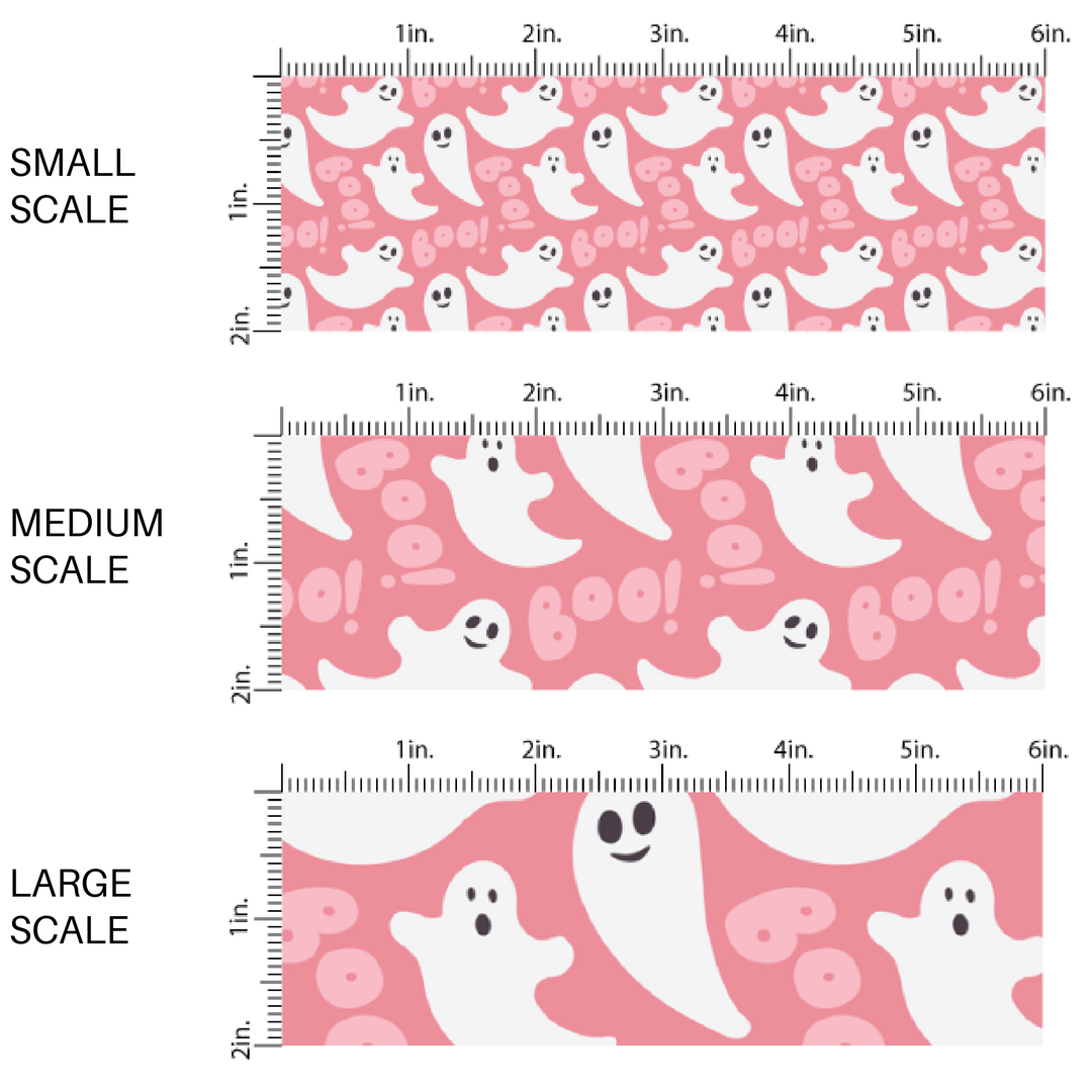 BOO on Bubblegum Fabric By The Yard