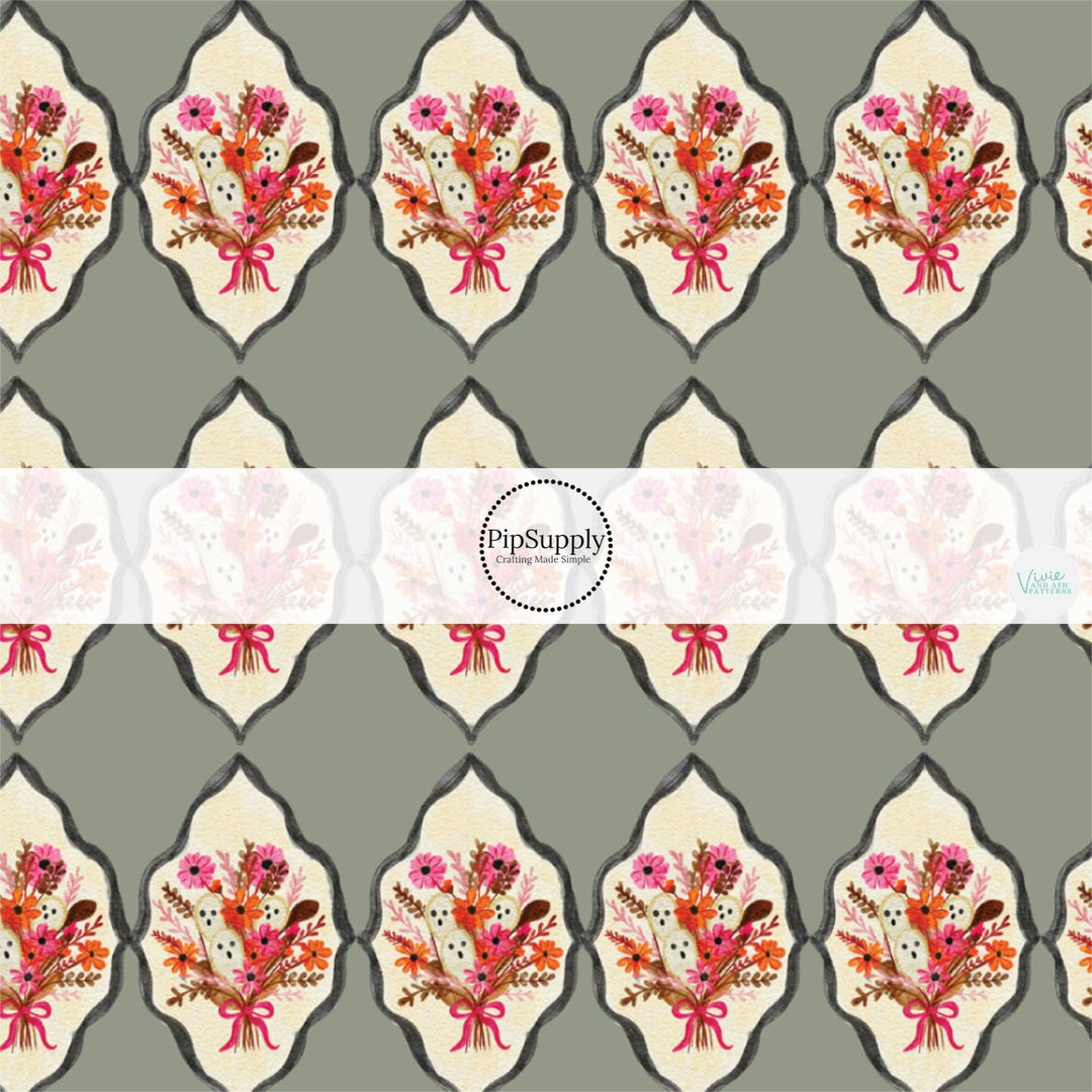 Booquet Medallions Fabric By The Yard