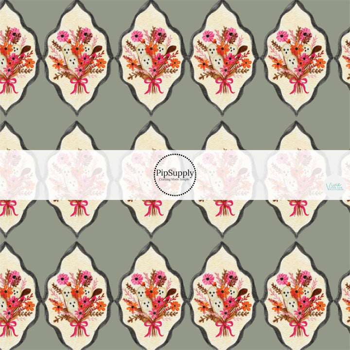 Booquet Medallions Fabric By The Yard