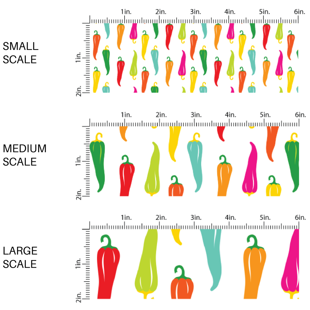 Bright Hot Chili Peppers Fabric By The Yard