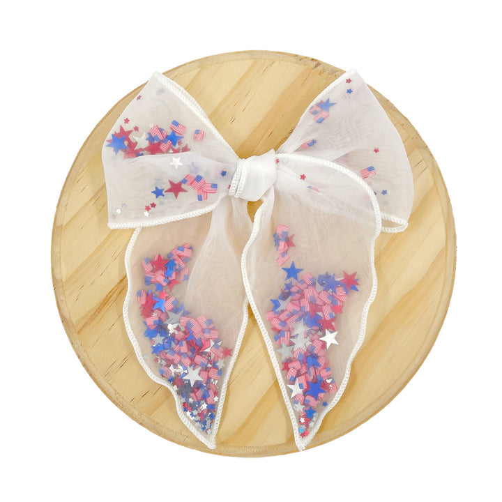 Pre-Filled Glow in the Dark July Sheer Shaker JB Effortless Bow Strips - Serged Edge