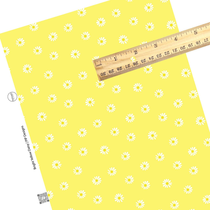 Bright Yellow Daisy Faux Leather Sheets