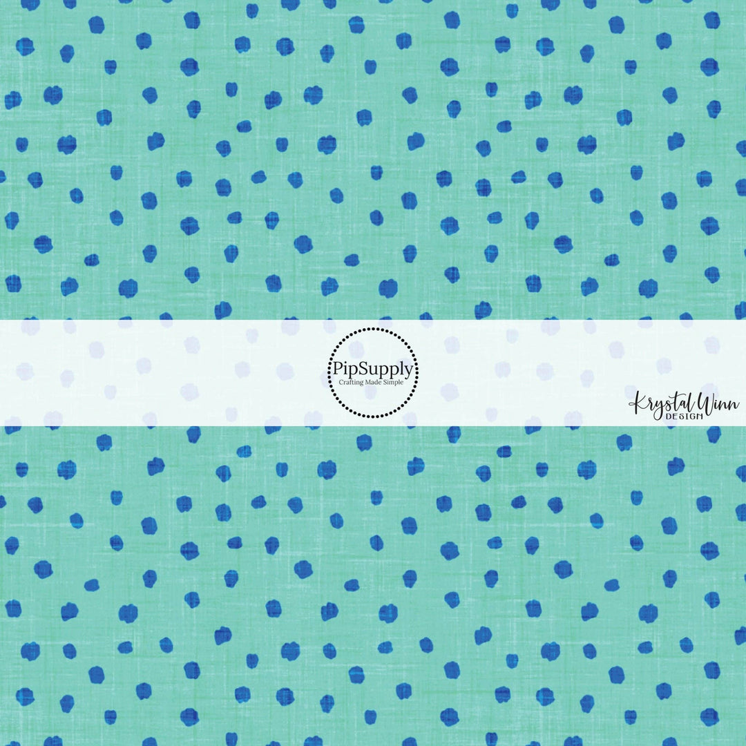 Blue Tiki Dots Fabric By The Yard