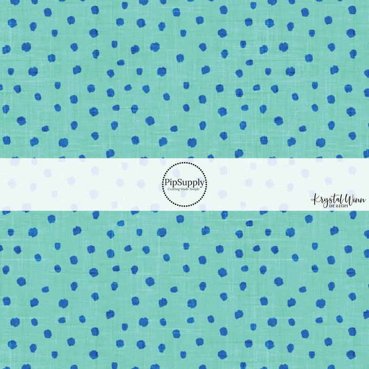 Blue Tiki Dots Fabric By The Yard