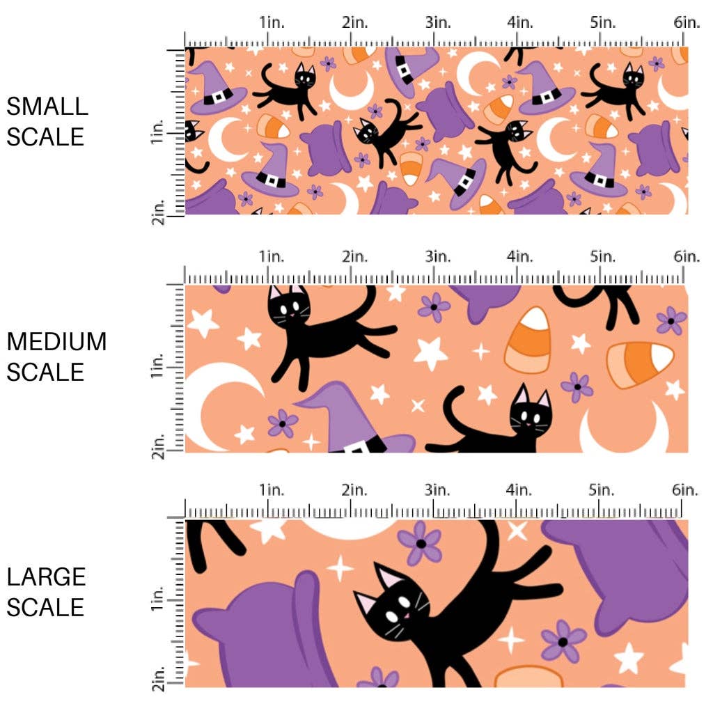 Cauldrons and Kitties Fabric By The Yard