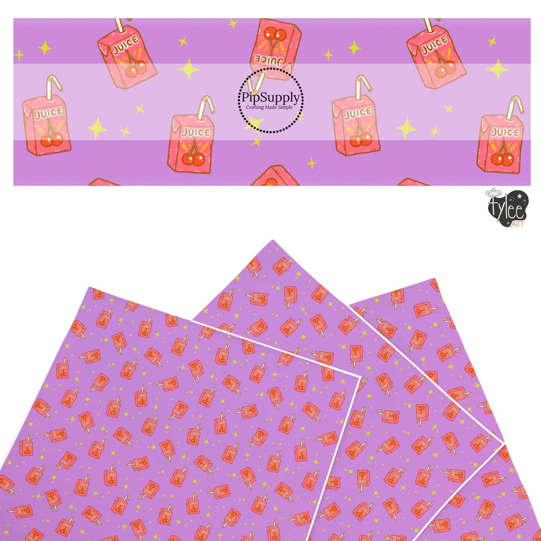 Cherry Juice Boxes Faux Leather Sheets