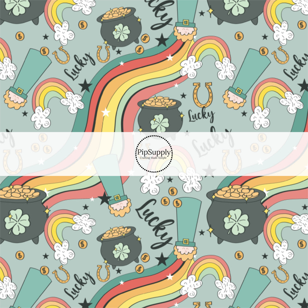 These St. Patrick's Day pattern themed no sew bow strips can be easily tied and attached to a clip for a finished hair bow. These patterned bow strips are great for personal use or to sell. These bow strips features lucky leprechauns, rainbows, and pots of gold.
