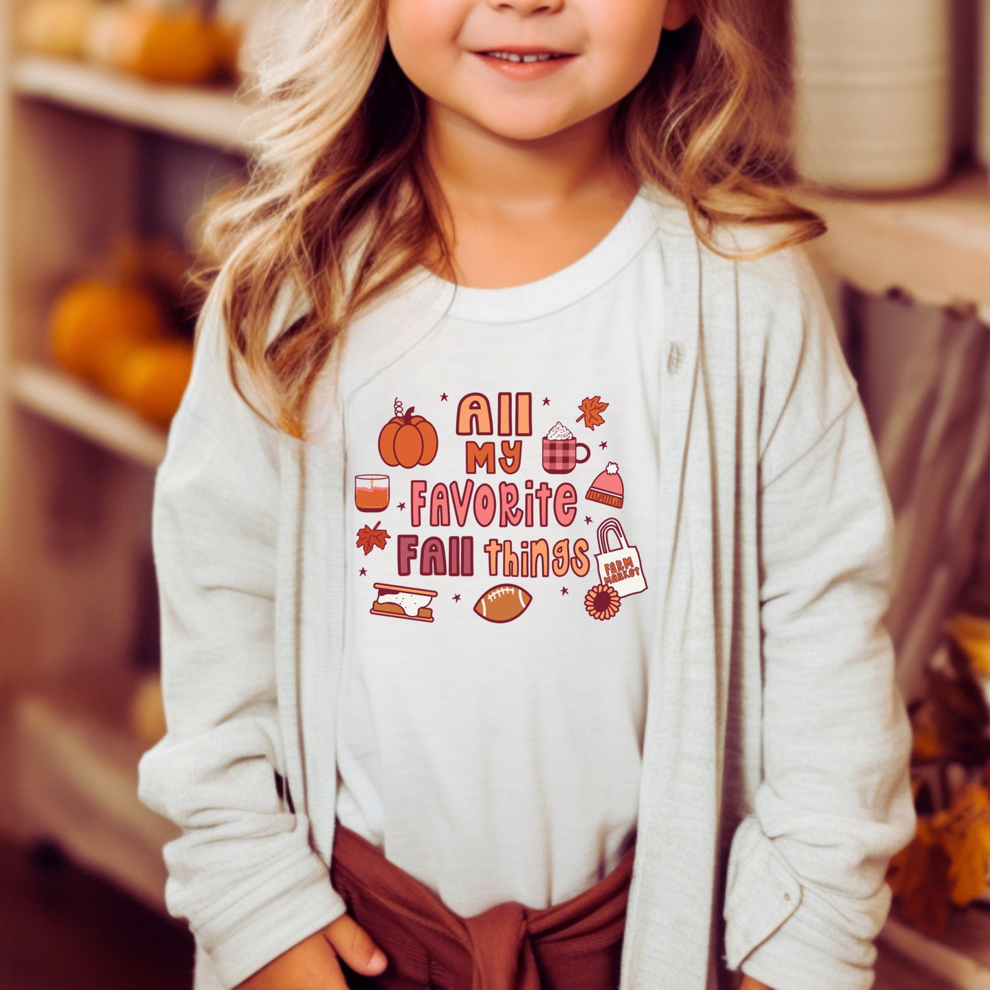 "All of my favorite fall things" fall iron heat transfer.