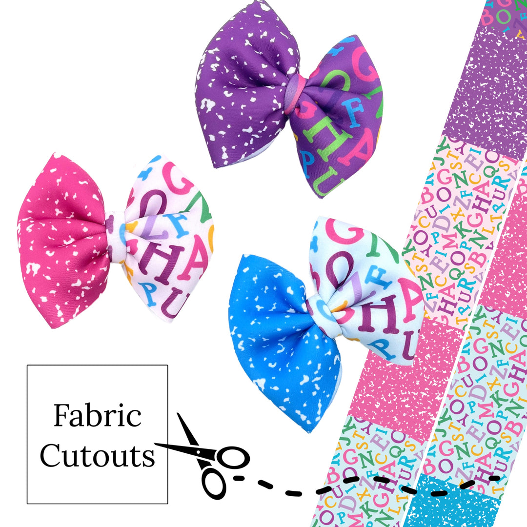pink and purple alphabet diy neoprene pinch hair bows