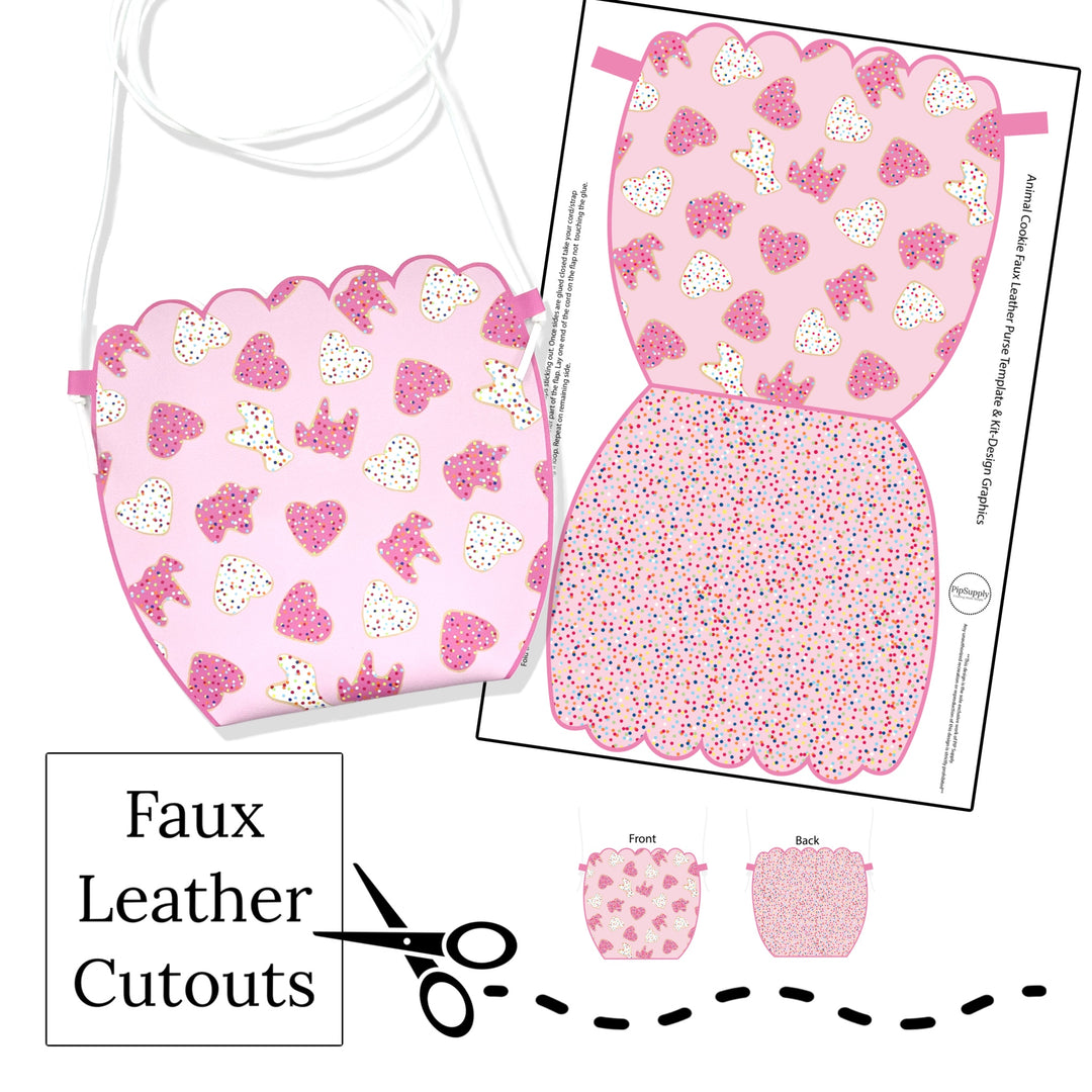 Animal Cookie Faux Leather Purse Template & DIY Kit