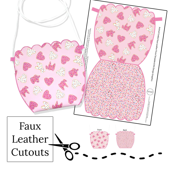 Animal Cookie Faux Leather Purse Template & DIY Kit