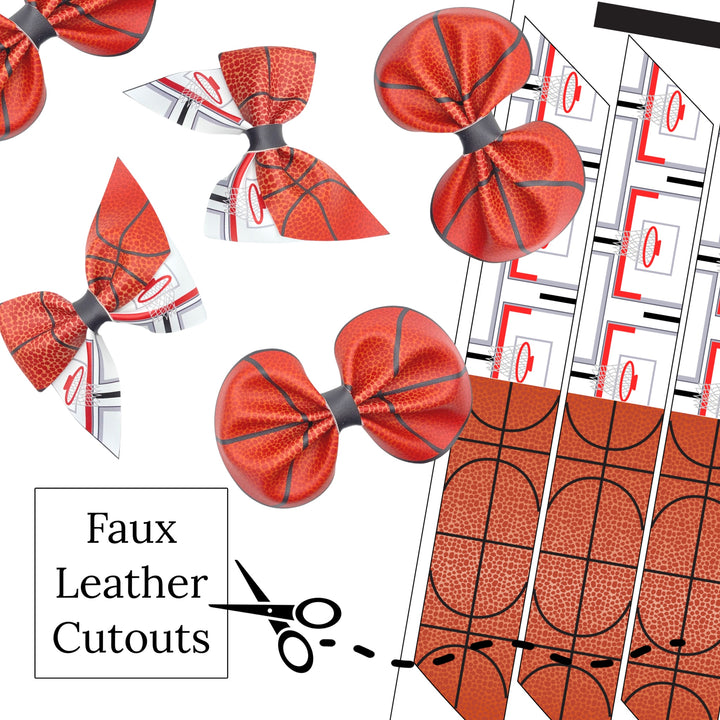 Basketball Faux Leather DIY Hair Bows & Craft Cutouts