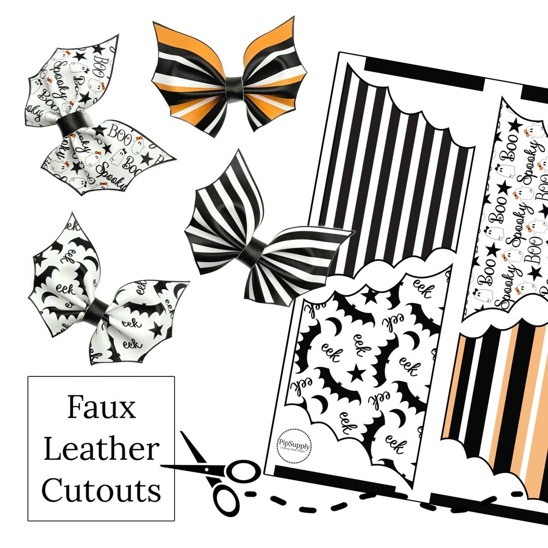 Bats Spooky BOO Bash Faux Leather DIY Hair Bows & Craft Cutouts