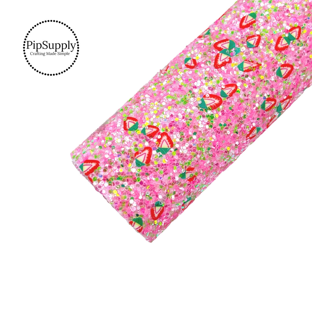 Pink Strawberry Chunky Glitter Sheet