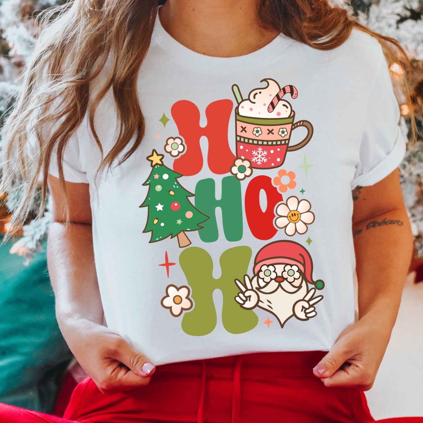 Groovy Ho Ho Ho Christmas iron on heat transfer.