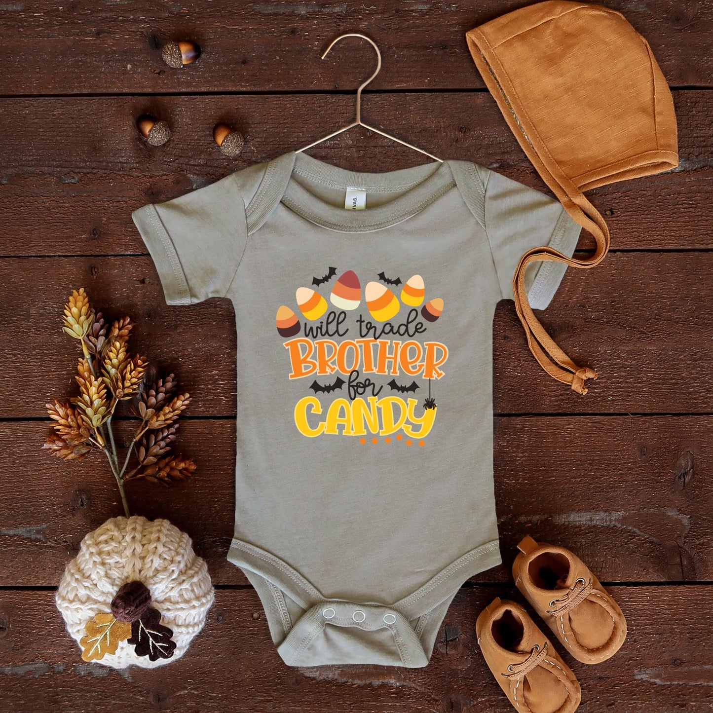 "Will Trade Brother for Candy" Halloween Iron on Heat Transfer.