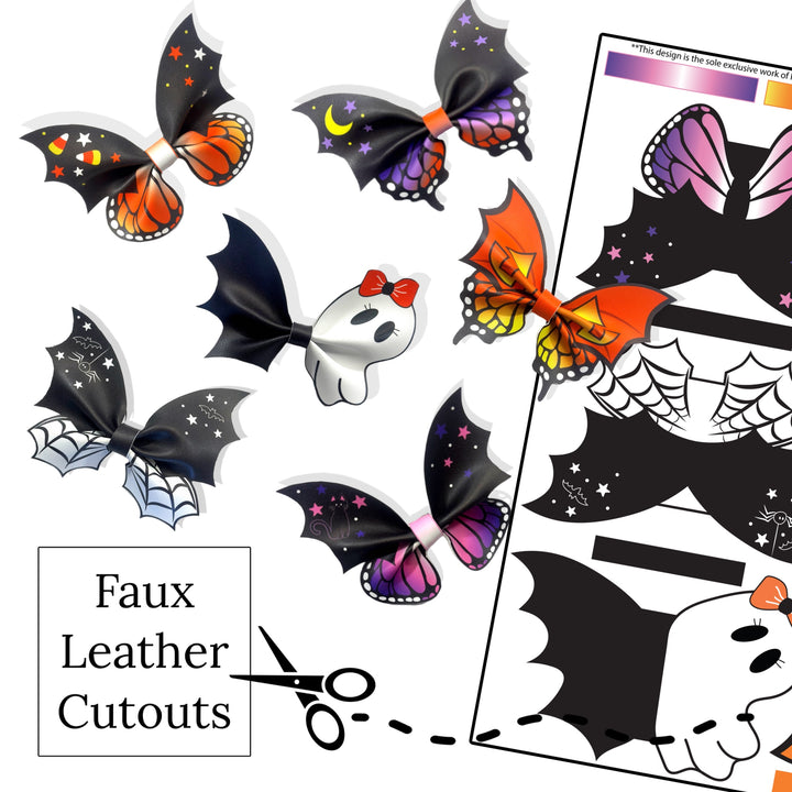 Halloween Butterflies Faux Leather DIY Hair Bows & Craft Cutouts