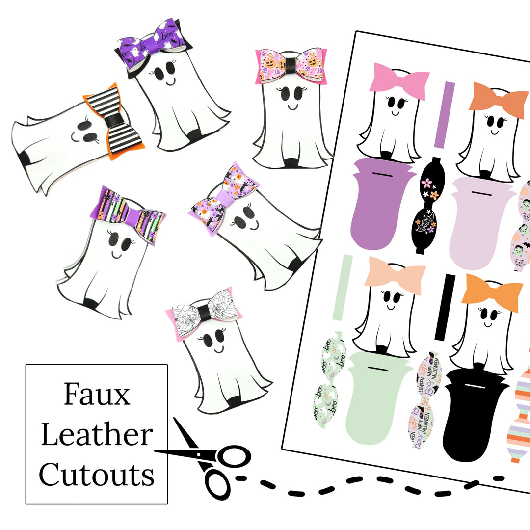 Happy Ghost Faux Leather DIY Snap Clip Covers