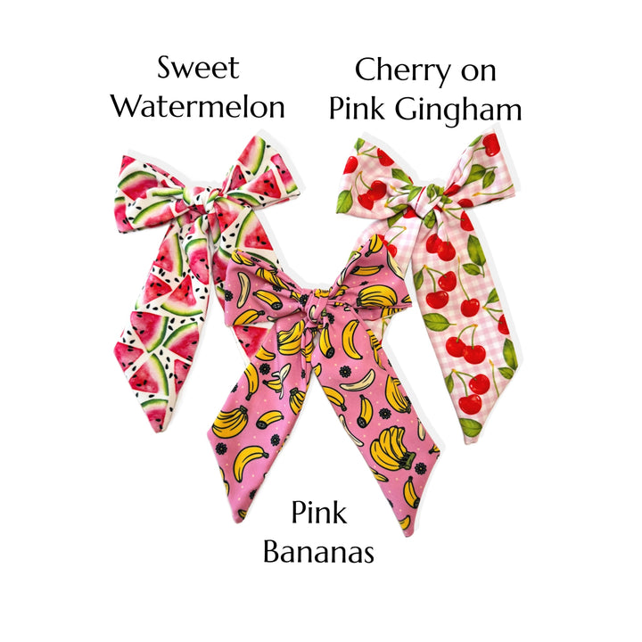 Sweet & Fruity Long Tail DIY Polyester Sewing Template Hair Bows